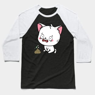 Funny angora cat smells poo poo Baseball T-Shirt